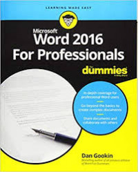 Microsoft Word 2016 For Professionals For Dummies